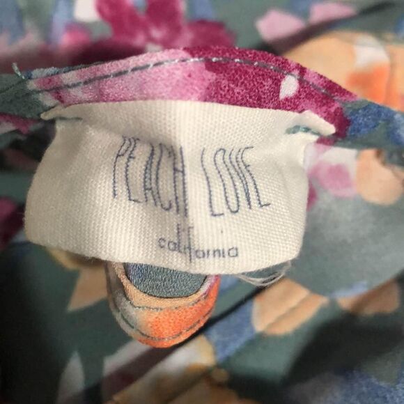 Medium Boutique Peach Love Sleeveless Floral Print Open Back Tunic dress C3712 - Picture 6 of 6